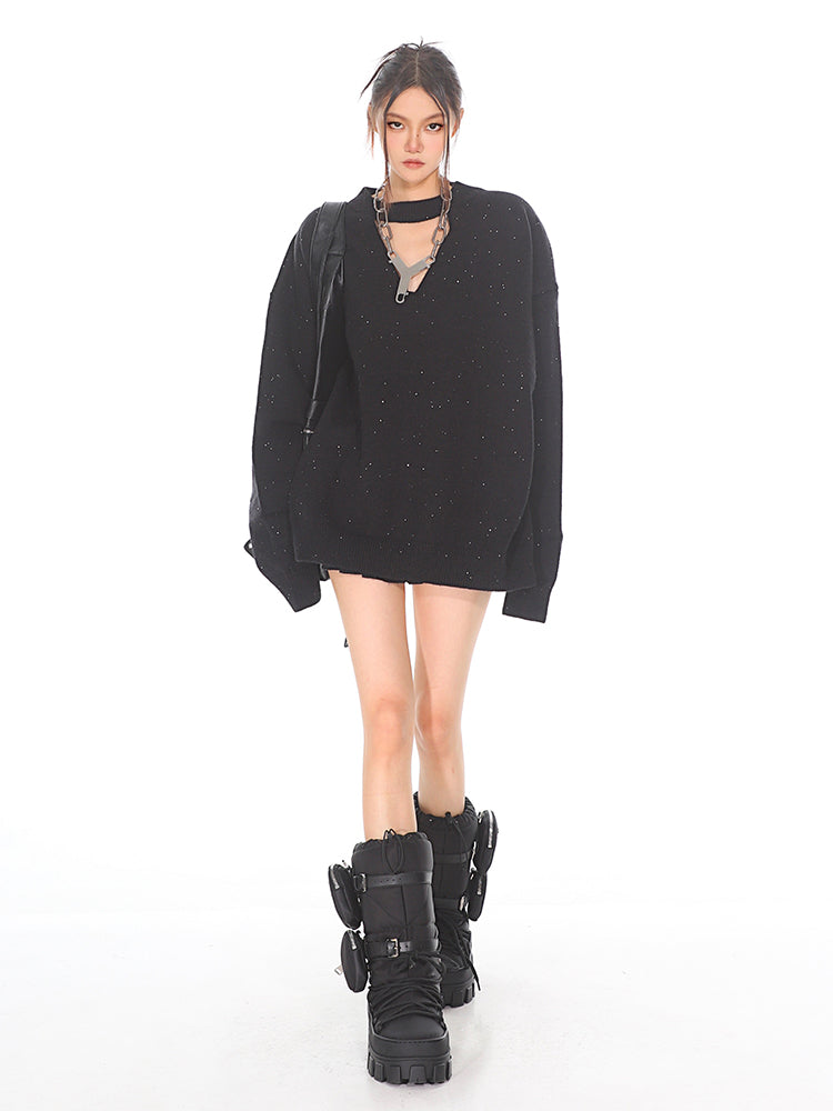 【24s Oct.】Diamond Hollow Loose Knit Sweater ArtsKoreanMan