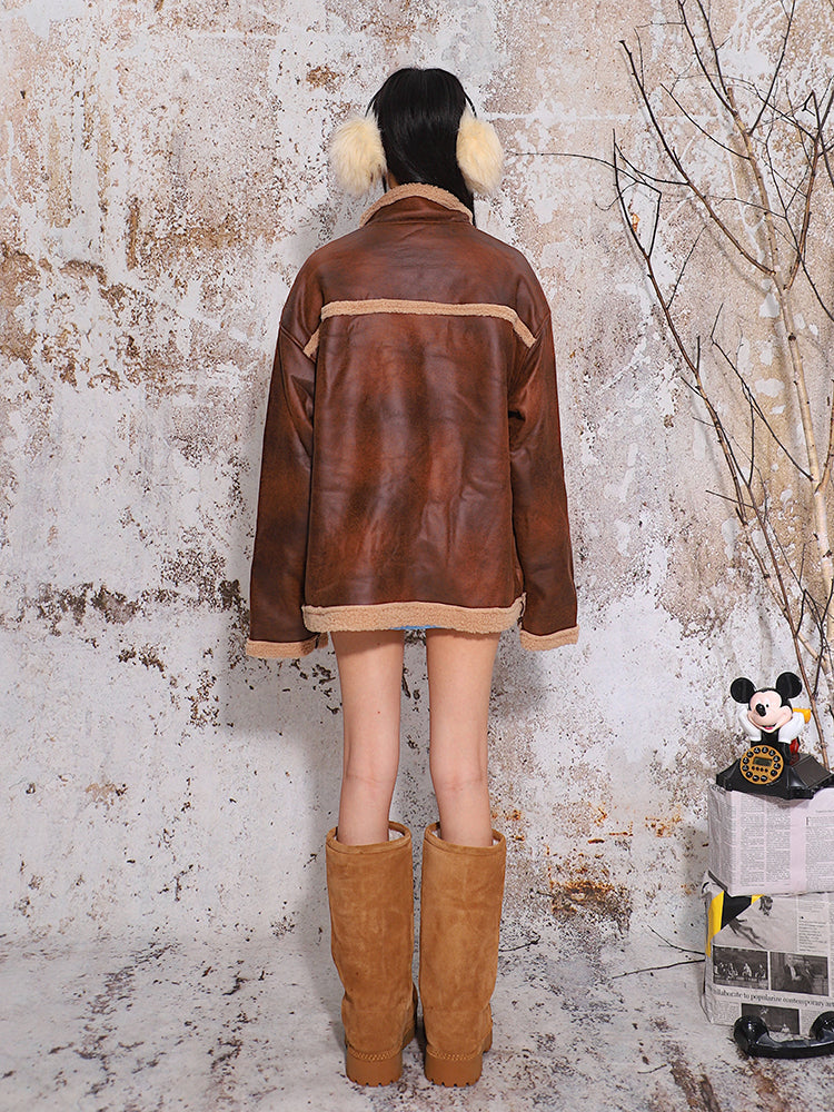 【24s Nov.】Vintage Sherpa Large Pocket Suede Jacket ArtsKoreanMan