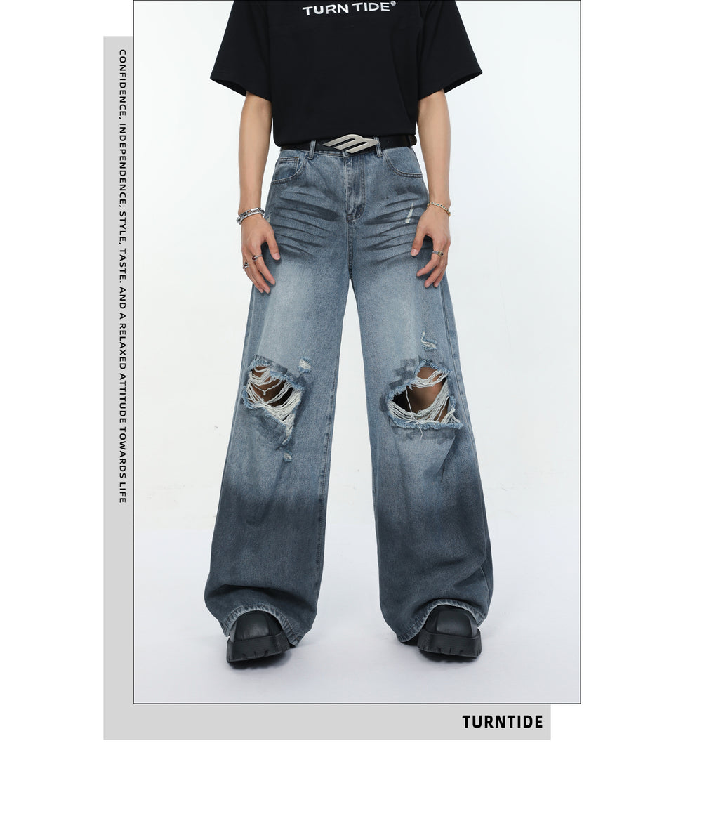 【24s June.】Vintage Dirty Dyed Hole Deconstructed Shirt + Jeans ArtsKoreanMan