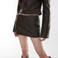 【23s August.】Punk Leather Jacket Low Waist Skirt
