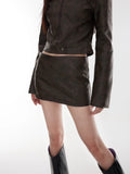 【23s August.】Punk Leather Jacket Low Waist Skirt ArtsKoreanMan