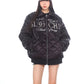 【24s Nov.】Pearl Lettering Diamond Pattern Padded Jacket