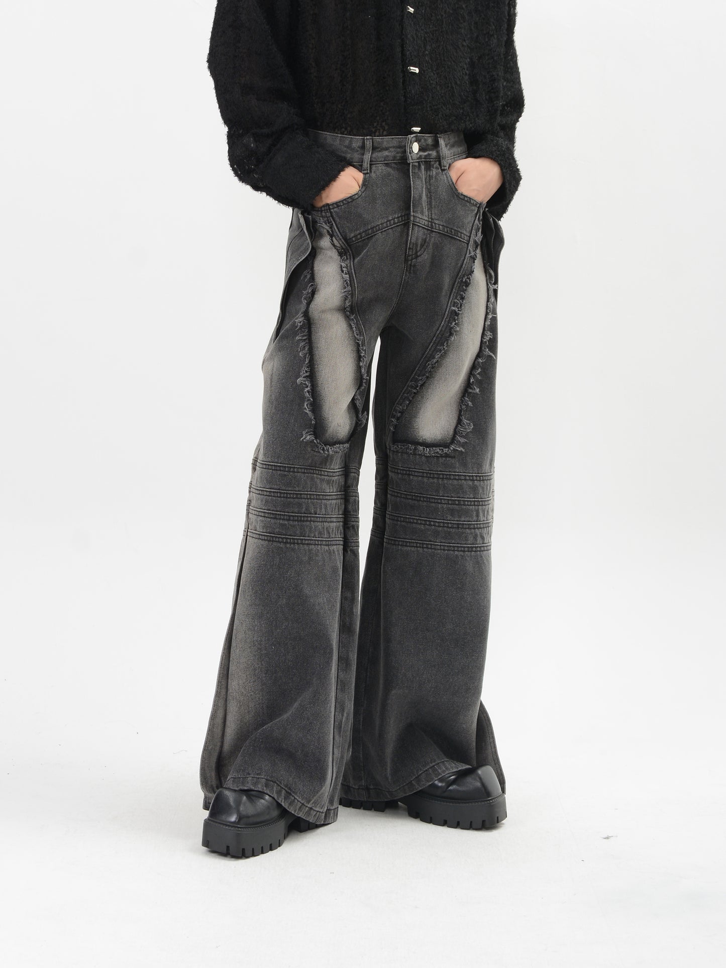 【24s Sep.】Distressed Wide Leg Jeans ArtsKoreanMan