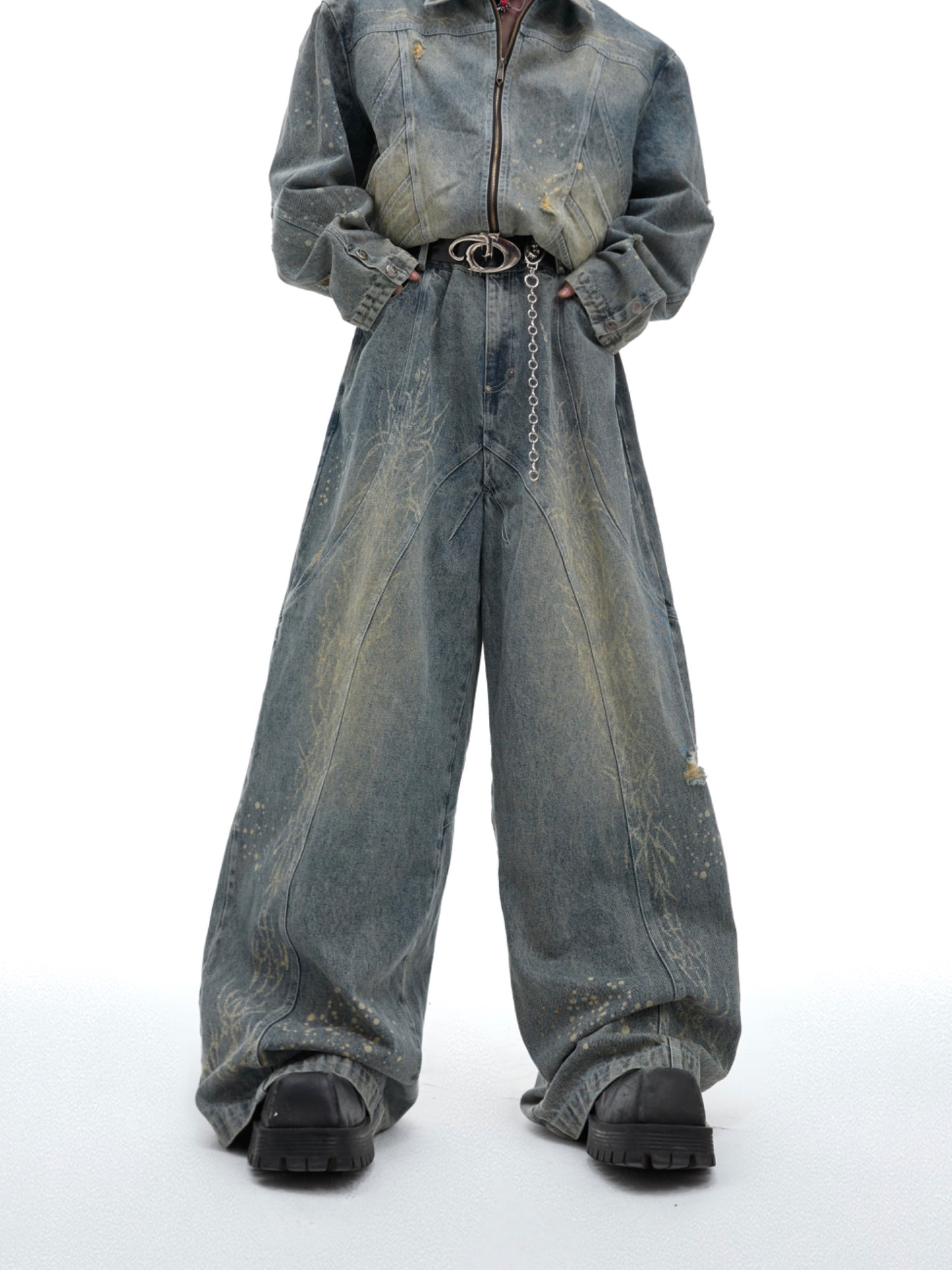 【24s Oct.】Washed Shoulder Pads Waste Earth Heavy Denim Suit