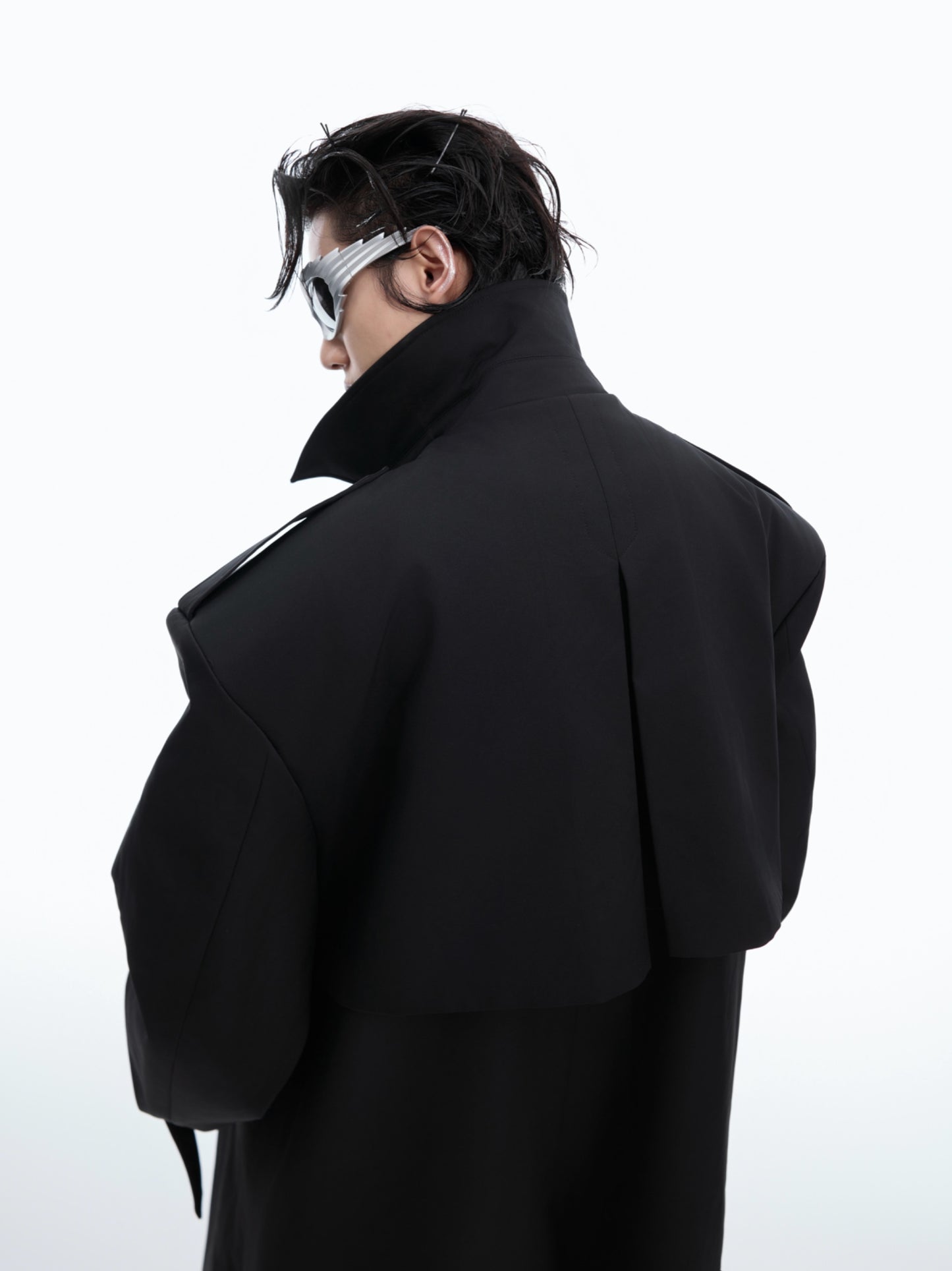 【24s Oct.】Deconstructed Fake Two-piece Padded Shoulder Trench Coat