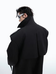 【24s Oct.】Deconstructed Fake Two-piece Padded Shoulder Trench Coat ArtsKoreanMan