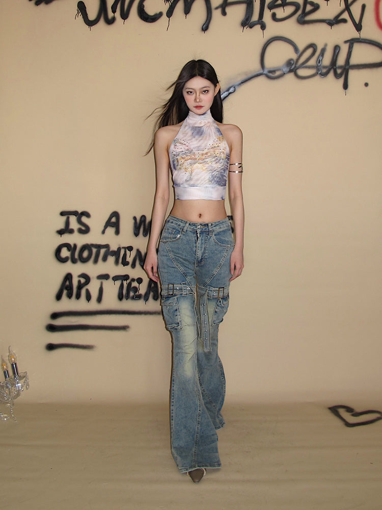 【24s February.】Retro Diamond Printed Halterneck Vest ArtsKoreanMan