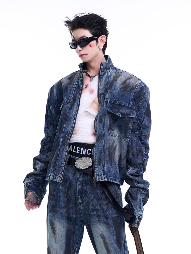 【24s Sep.】Wrinkled Short Denim Jacket ArtsKoreanMan