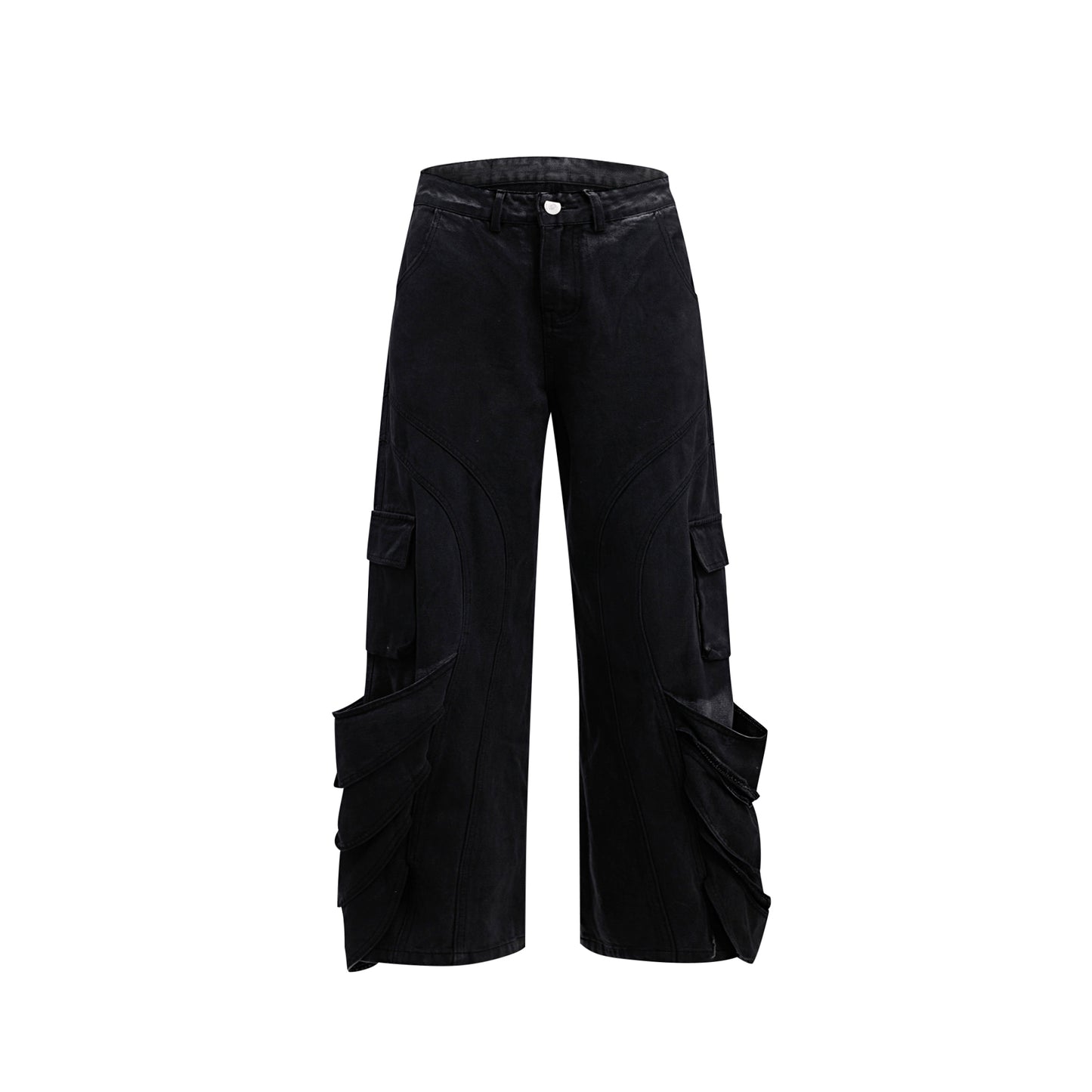 【24s July.】Distressed Large Pocket Pleated Jeans
