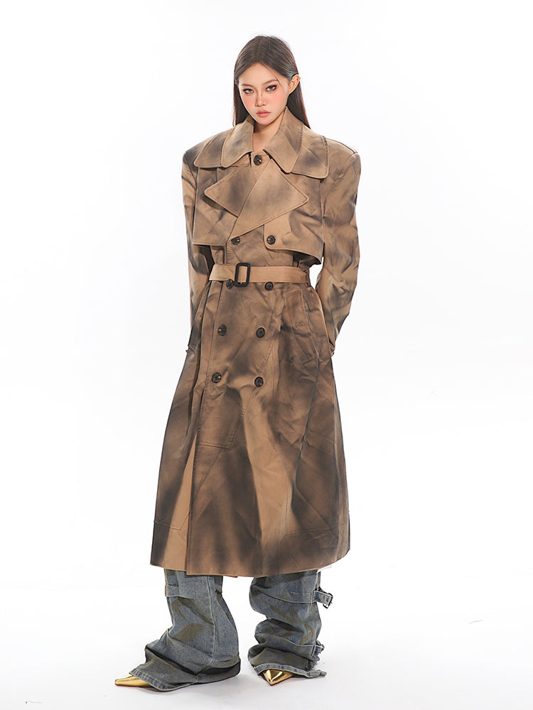 【24s Dec.】Khaki Tie-dye Trench Coat ArtsKoreanMan