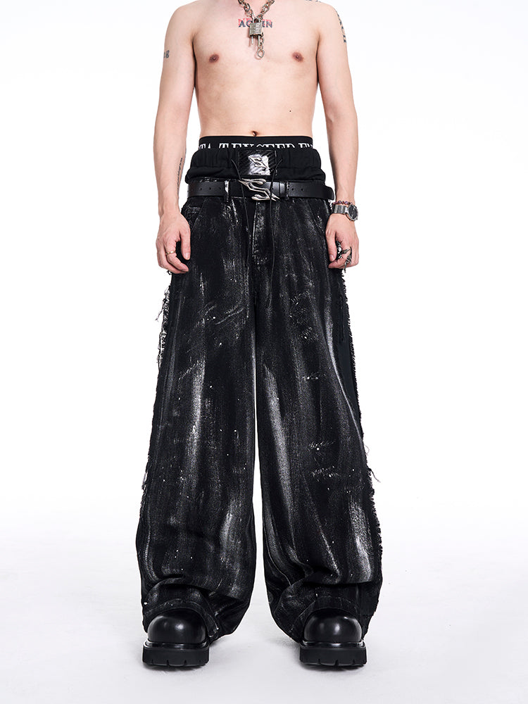 【25s Jan.】Graffiti Drawstring Denim Pants