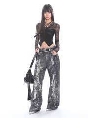 【25s Mar.】Hot Girl Lace Belt Buckle Stitching Long Sleeves