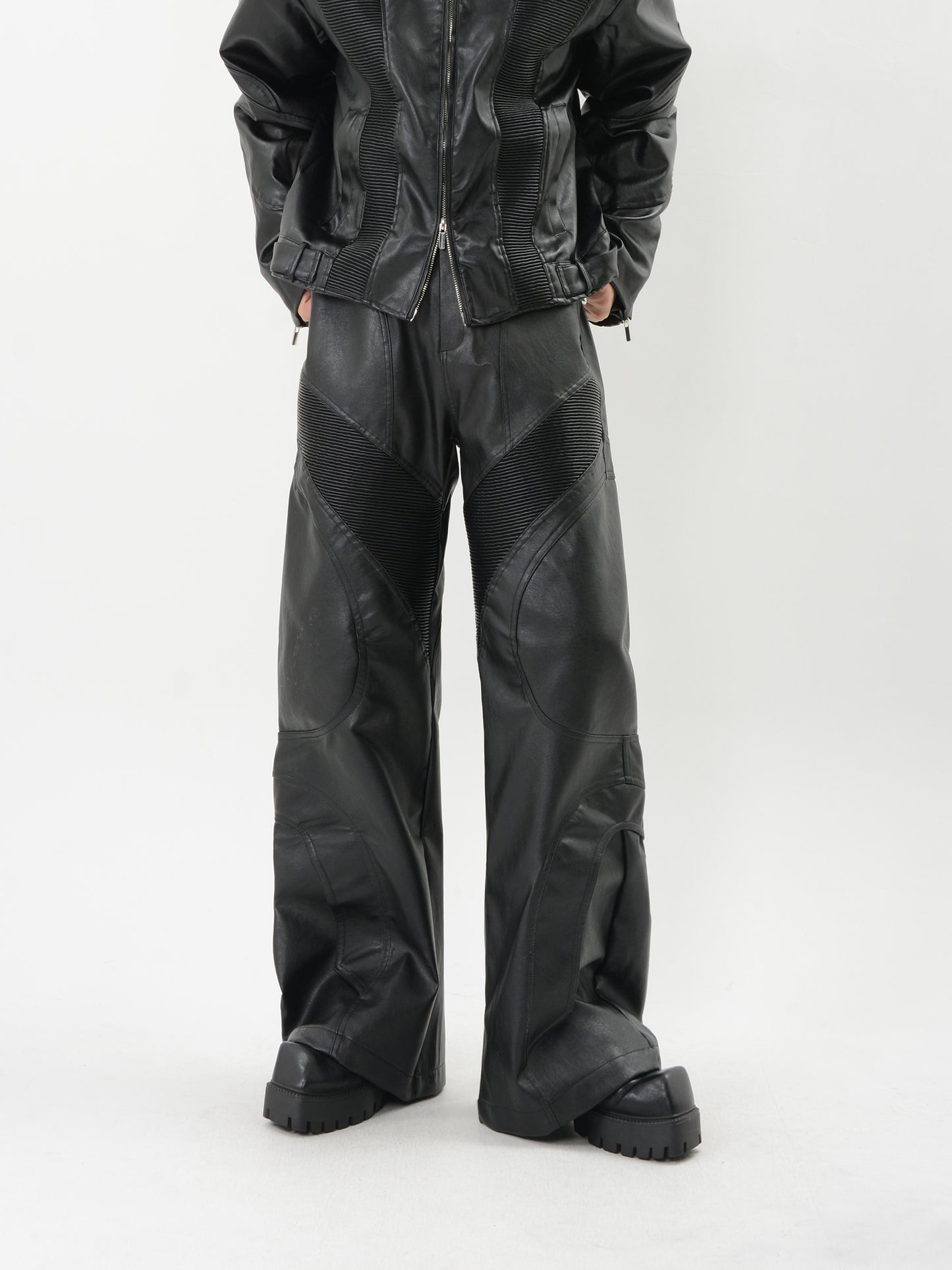 【24s Oct.】Loose PU Leather Pants