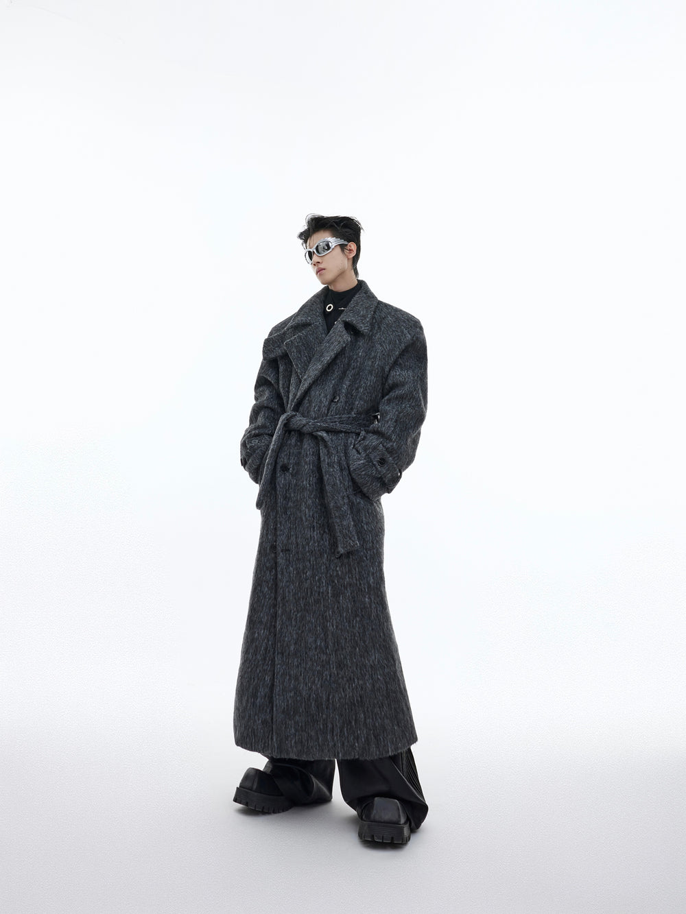 【23s November.】Double Layer Thickened Strappy Woolen Coat ArtsKoreanMan
