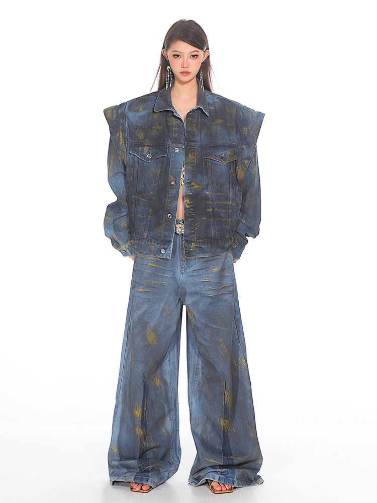 【24s Oct.】Denim Gold Gradient Jacket ArtsKoreanMan