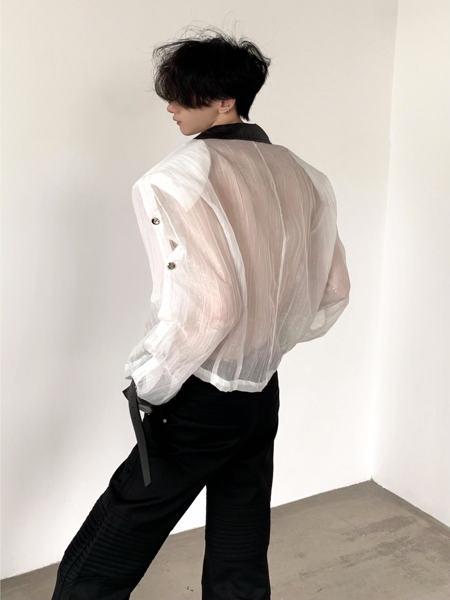 【24s July.】Thin Shimmering See-through Mesh Jacket