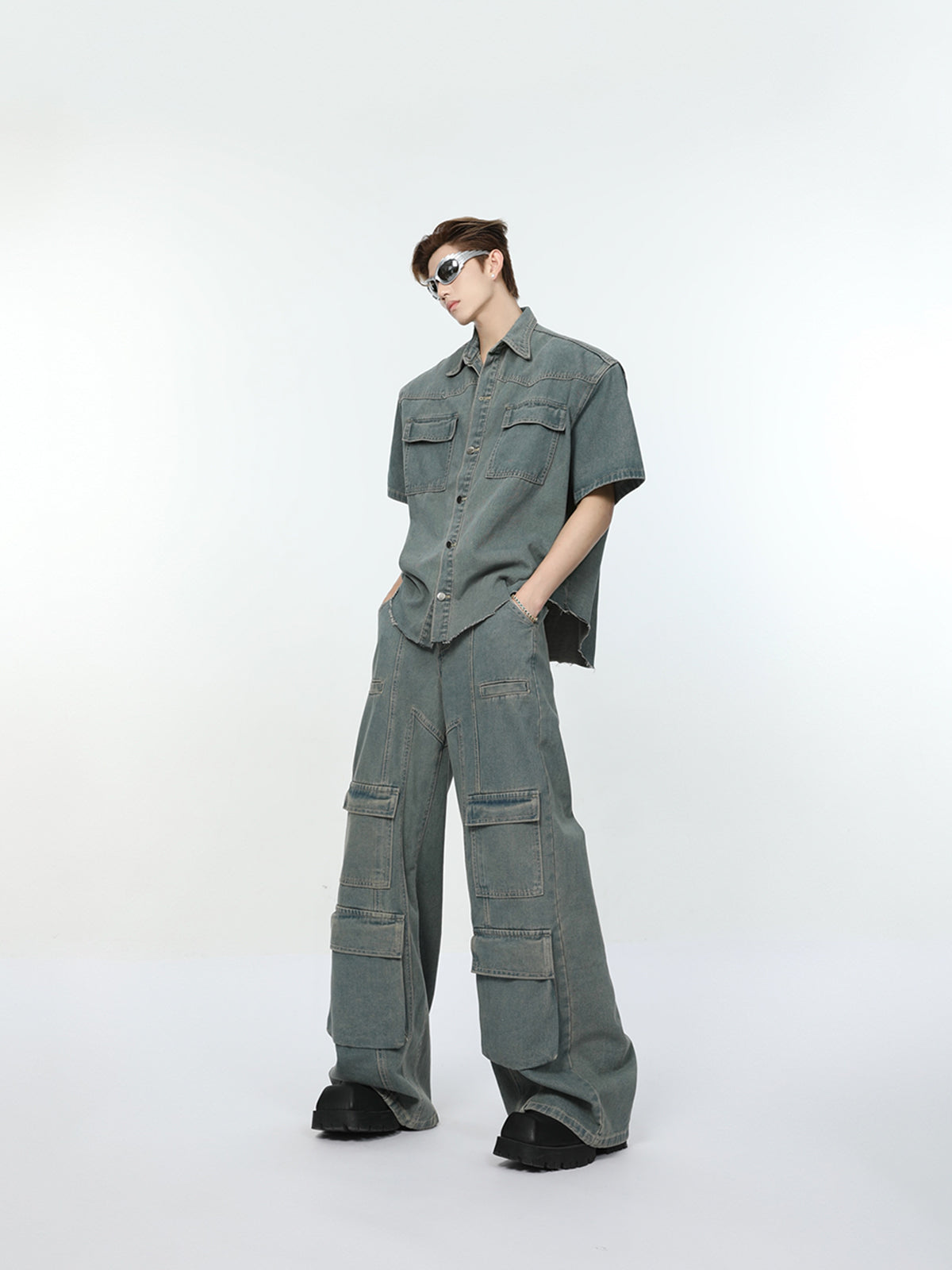 【24s Sep.】Multi-pocket Denim Shirt + High Street Jeans ArtsKoreanMan