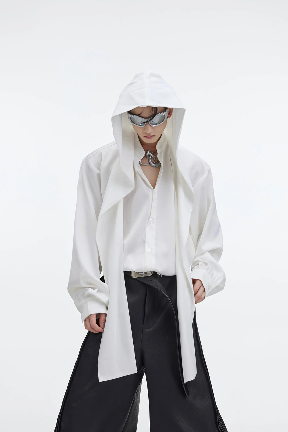 【23s September.】Shawl Hooded Long Streamer Shirt ArtsKoreanMan