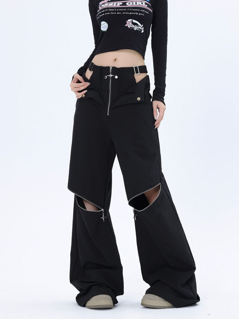 Unveil Style: Hollow Zipper Design Trousers for Trendsetting Looks ...