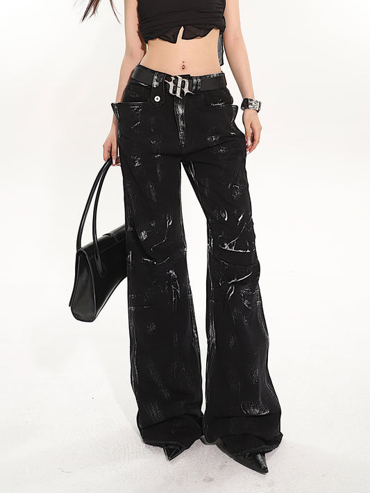 【24s May.】Hot Silver Deconstructed Shaped Baggy Jeans