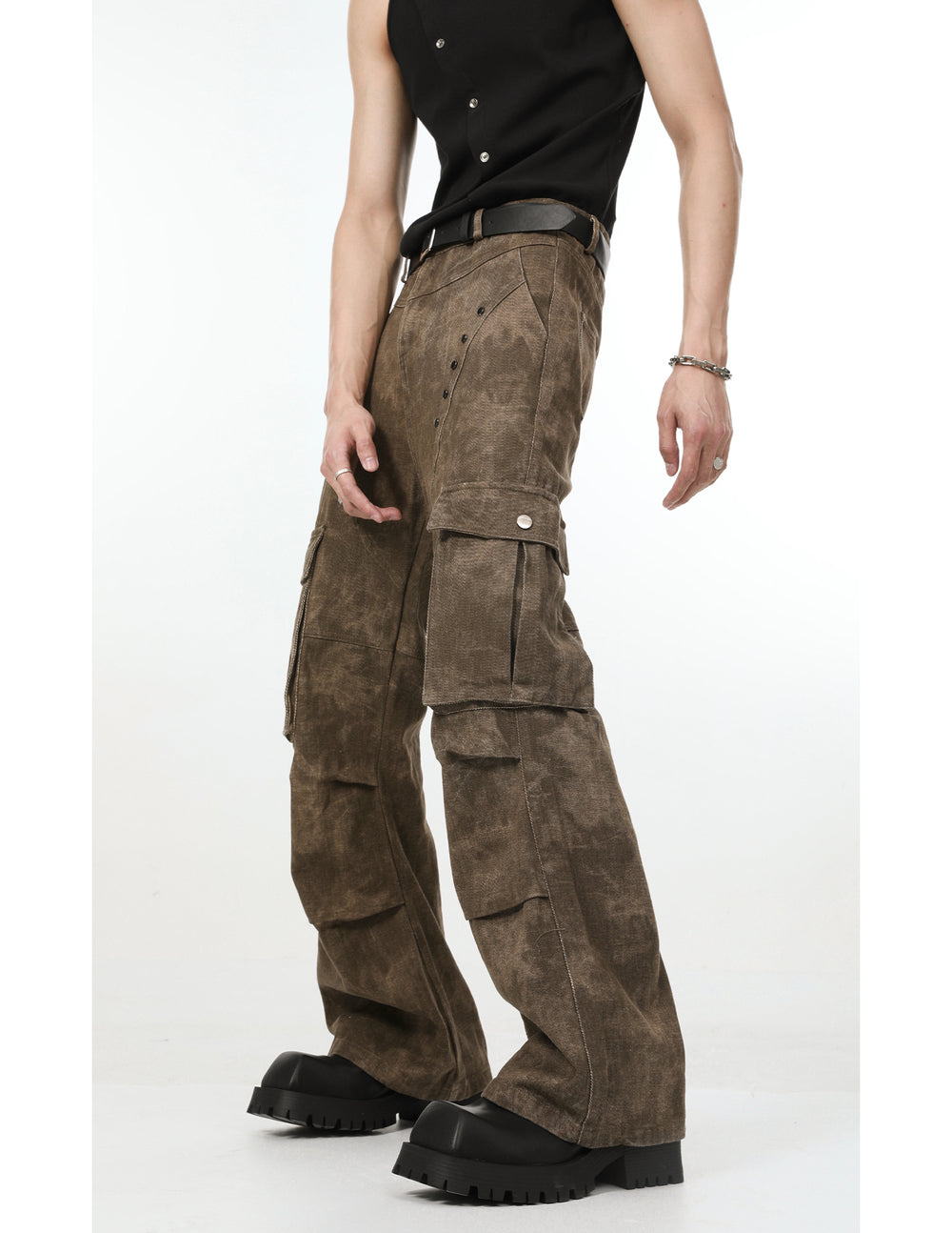 【24s Nov.】Pleated Rivet Vibe Pocket Cargo Jeans ArtsKoreanMan