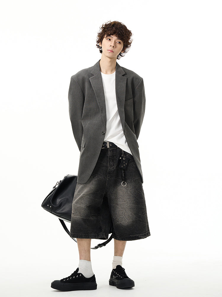 【24s April.】Loose Bf Lazy Style Short Jeans ArtsKoreanMan