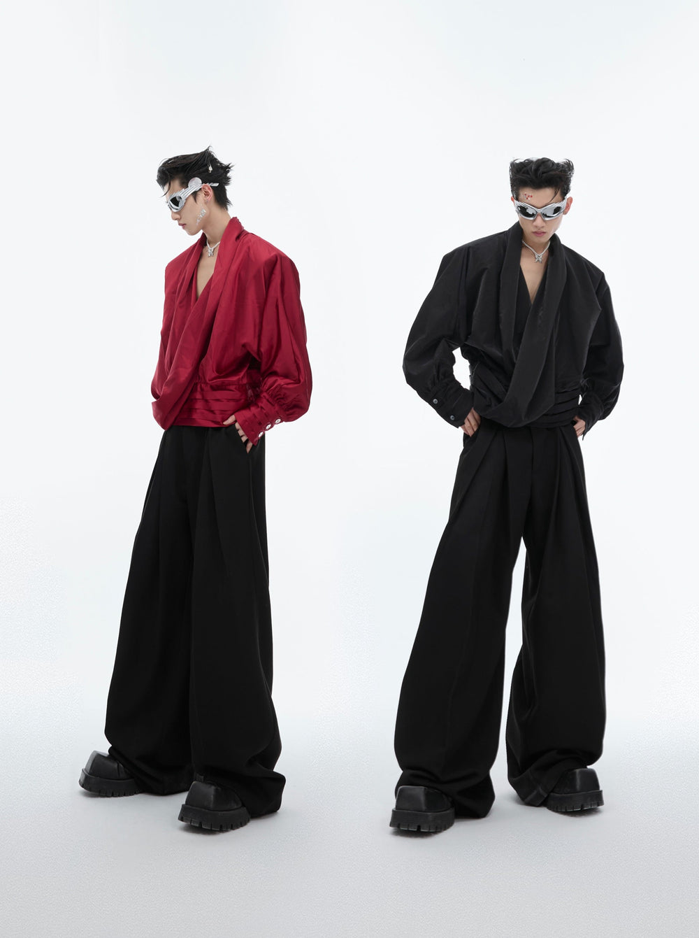 【24s June.】Liquid Texture V-neck Design Lining ArtsKoreanMan