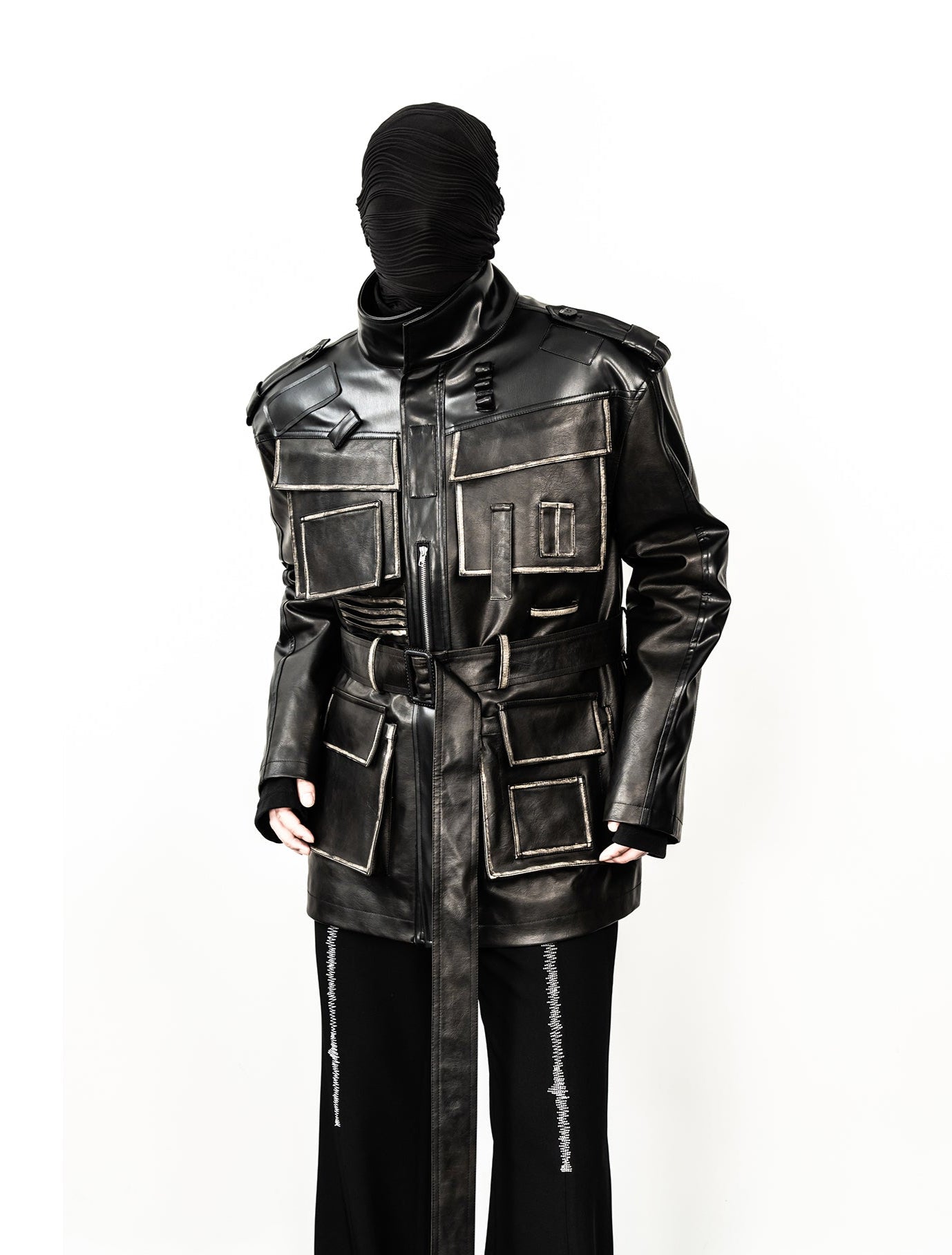 【25s Feb.】Mecha Style Hand Rubbed Leather Jacket