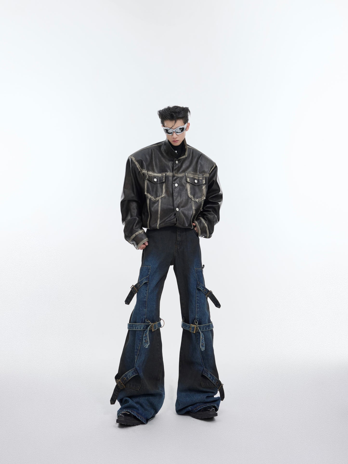 【24s January.】Metal Buckle Lace-up Bootcut Jeans