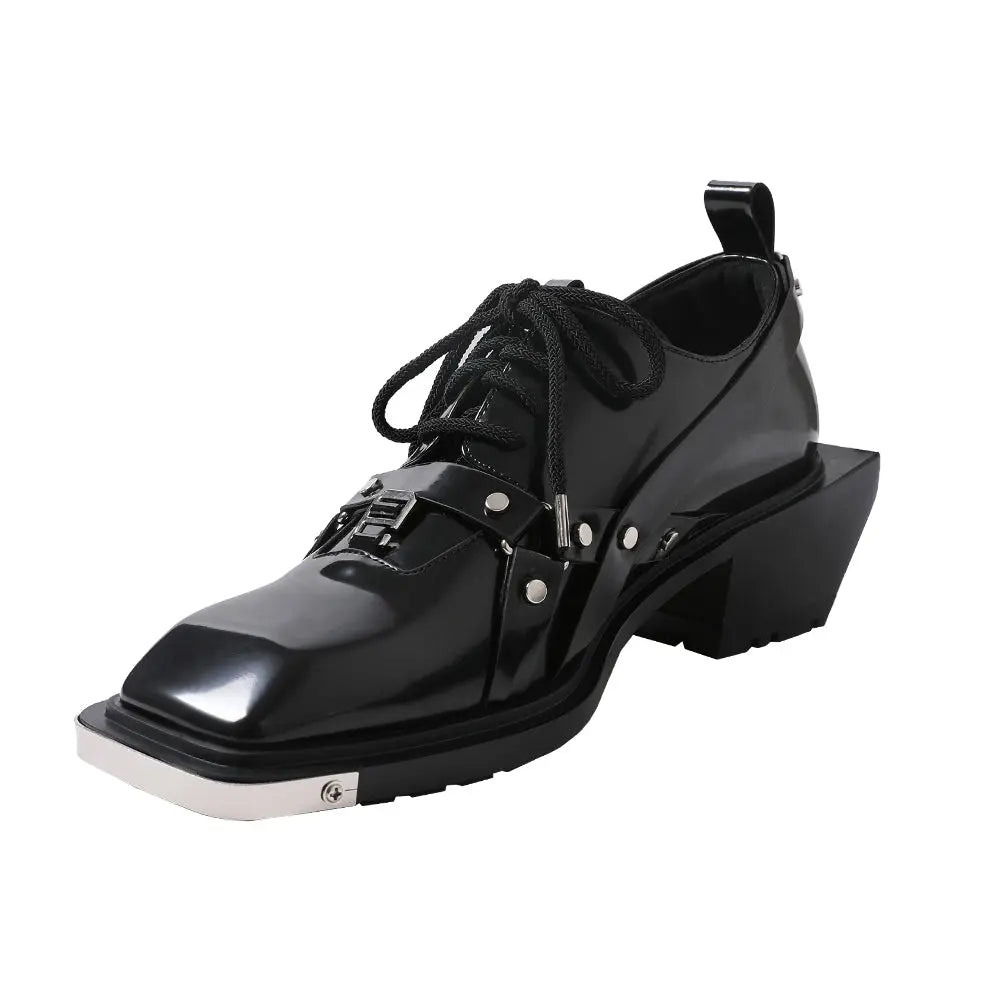 【New】Leather Shoes with Belt ArtsKoreanMan