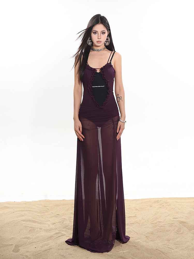 【24s March.】Sexy Mesh Hollow Suspender Dress ArtsKoreanMan