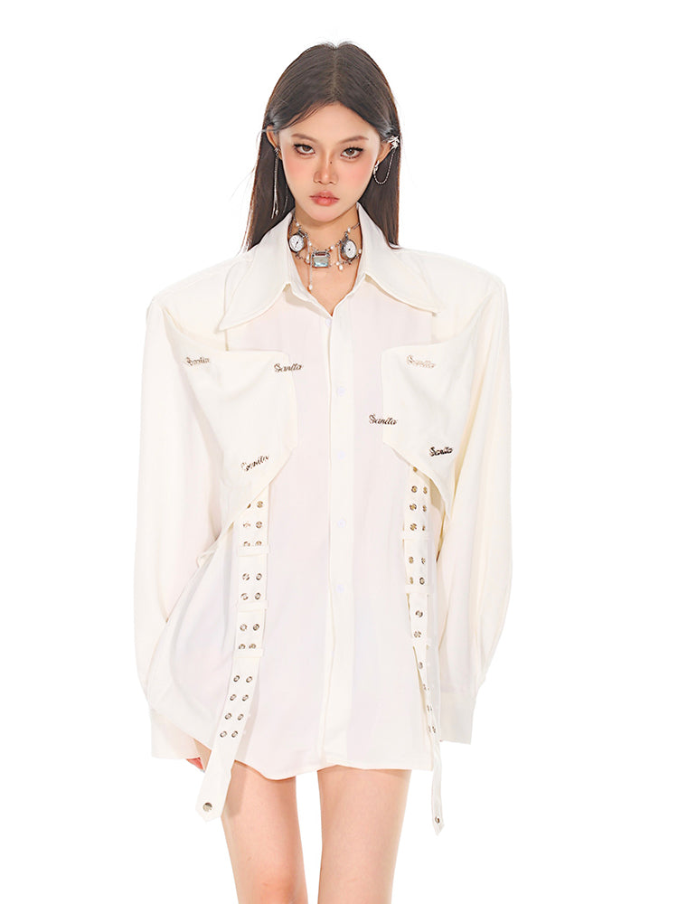 【24s Oct.】Deconstructed Metal Design Oversized Shirt ArtsKoreanMan