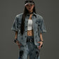 【24s July.】Hand-painted Trendy Denim Jacket and Pants