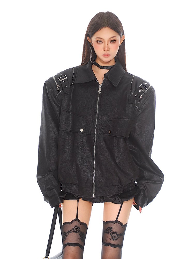 【24s Sep.】Belt-decorated Oversized Jacket