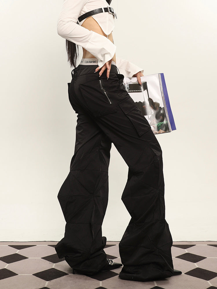 【24s June.】Hot Girl Special-shaped Design Loose Cargo Pants