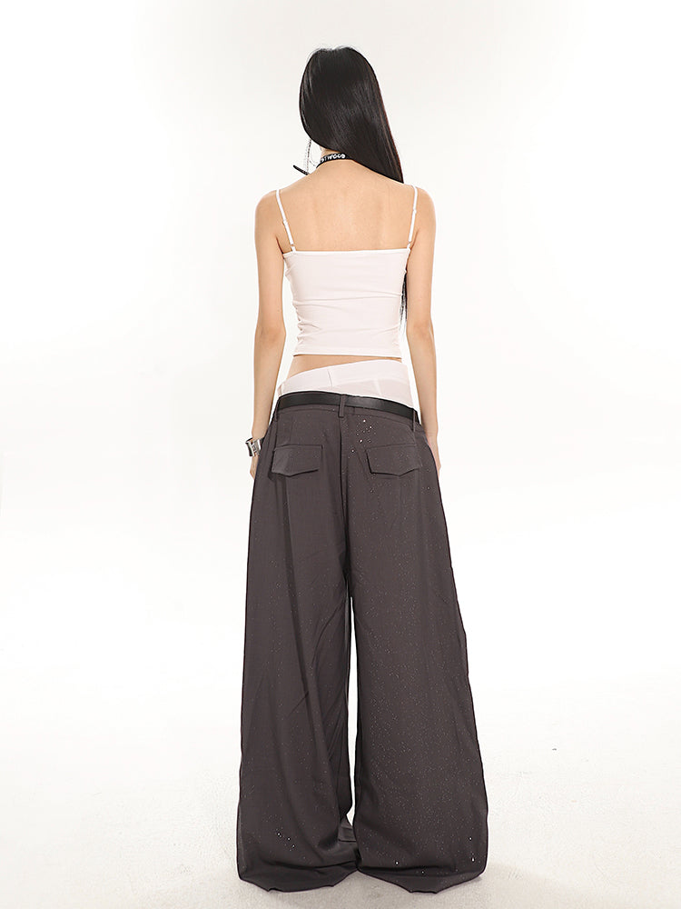 【24s June.】Deconstructed Flash Fake Two-piece Baggy Pants