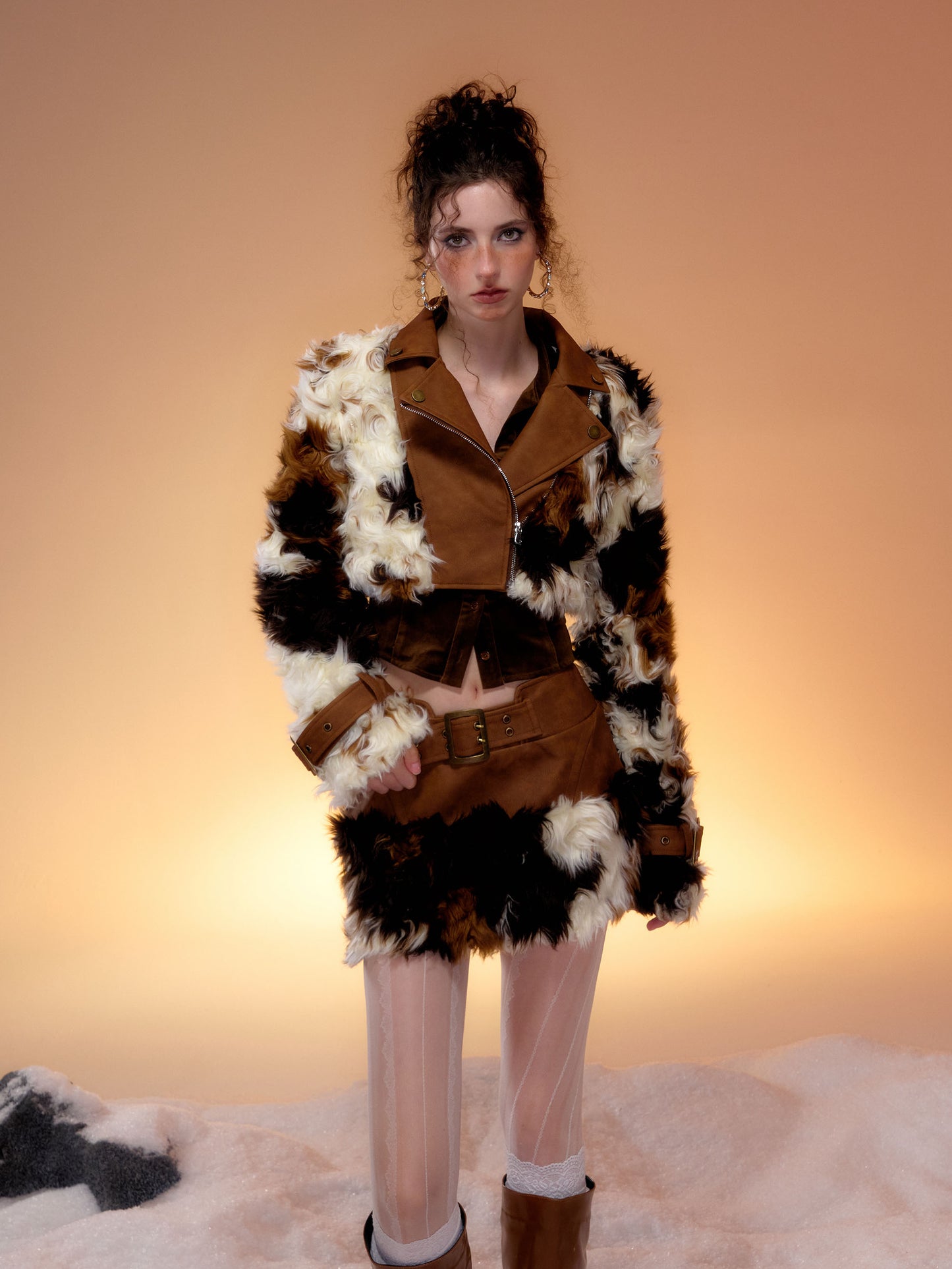 【25s Feb.】Cow Print Faux Fur Coat