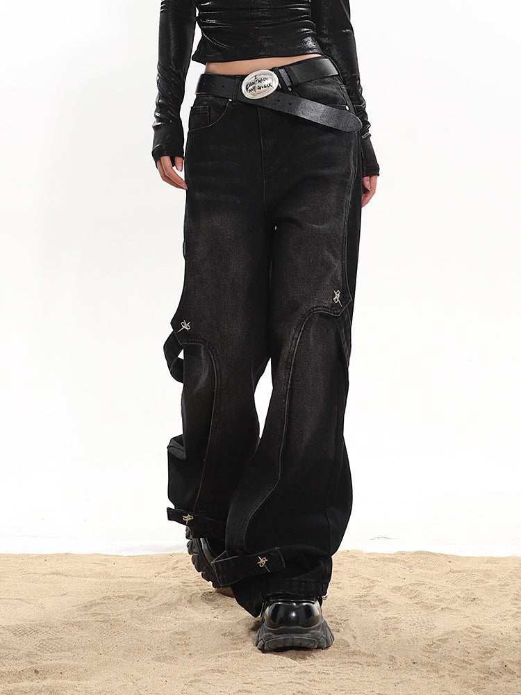 【24s January.】American Street Metal Buckle Washed Jeans ArtsKoreanMan