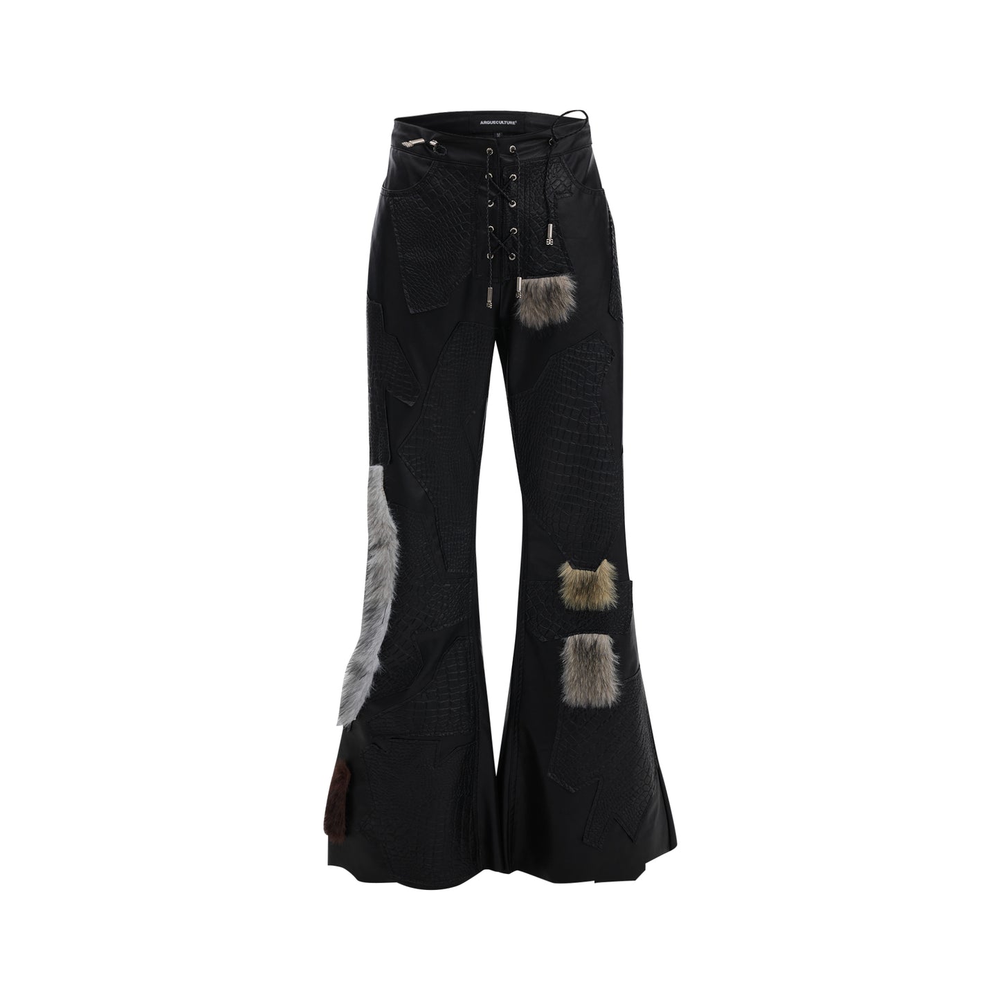 【24s Aug.】Irregular Multi-element Splicing Cracked Punk Leather Pants