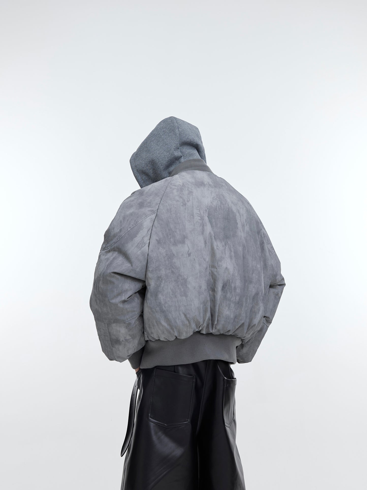 【23s November.】Distressed Fake Two-piece Design Sweatshirt Patchwork Cotton Jacket