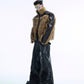 【24s Nov】Snake Print Leather Patchwork Fur Jacket