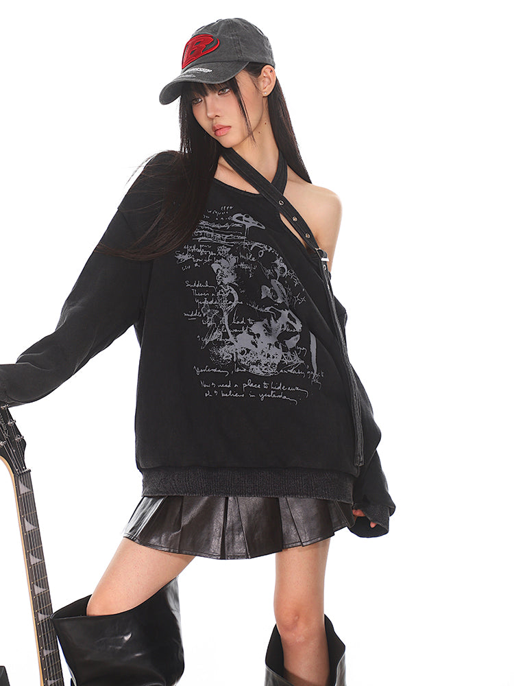 【24s Oct.】Asymmetric Shoulder Graffiti Sweatshirt ArtsKoreanMan