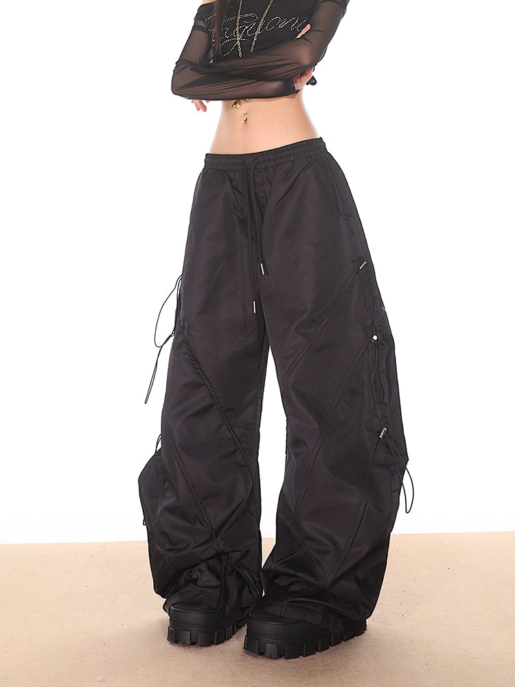 【24s Oct.】Wide-leg Machete Drawstring Overalls