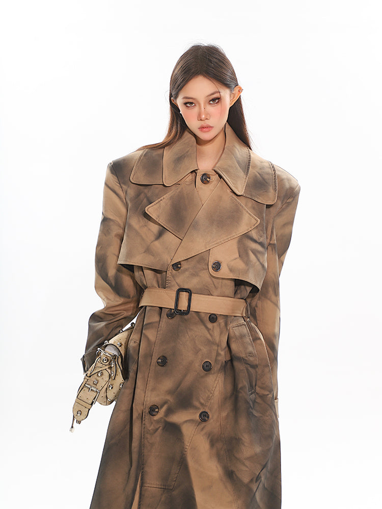 【24s Dec.】Khaki Tie-dye Trench Coat ArtsKoreanMan