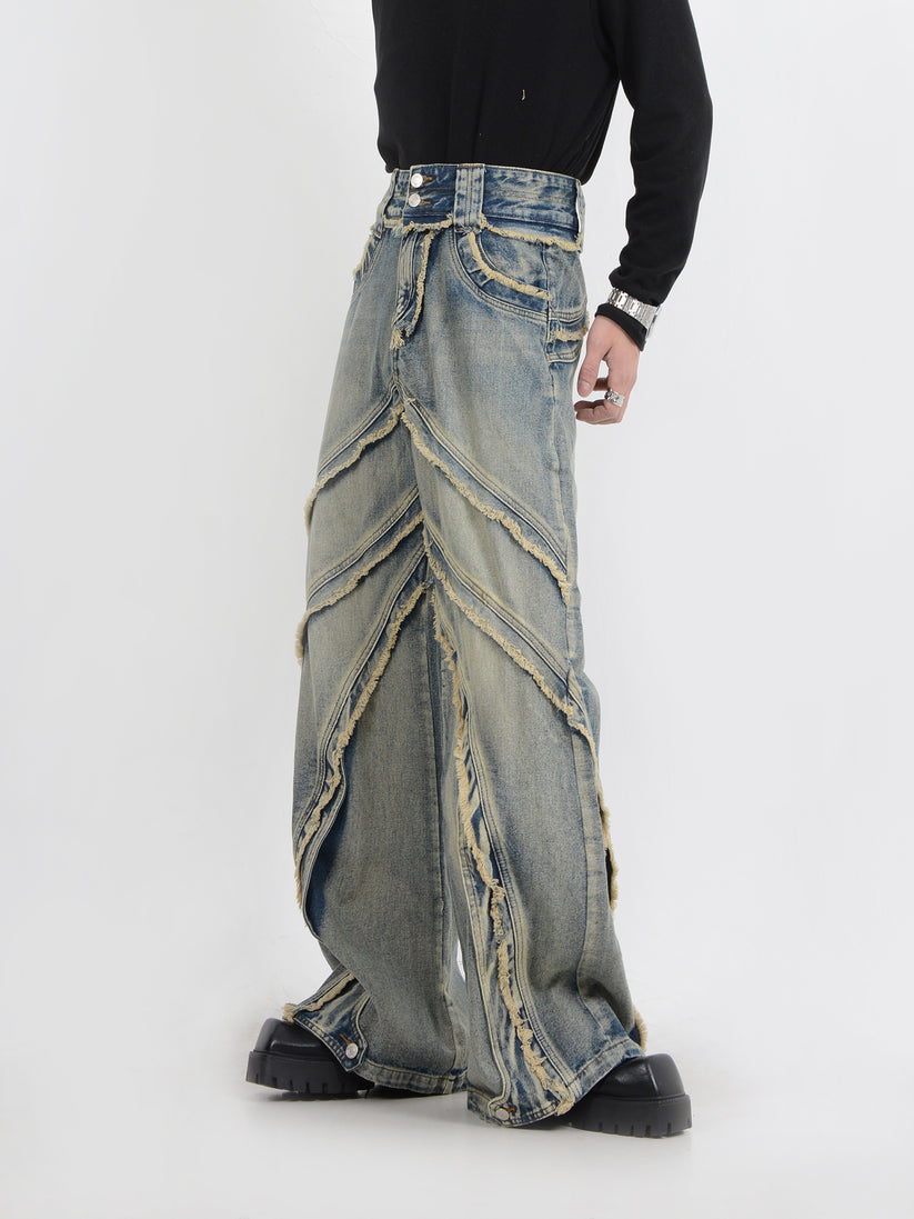 Elevate Your Style: Raw-Edge Paneled Bootcut Jeans for a Chic Look ...