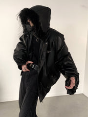 【23s December.】Big Fur Collar Hooded Niche Design Cotton Jacket ArtsKoreanMan