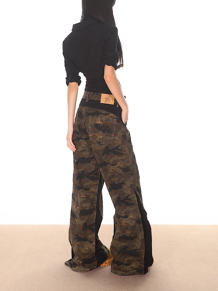 【24s Oct.】American Retro Stitching Zipper Camouflage Overalls ArtsKoreanMan