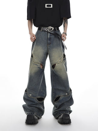 【23s May.】 Trendy Cutout Jeans – ArtsKoreanMan
