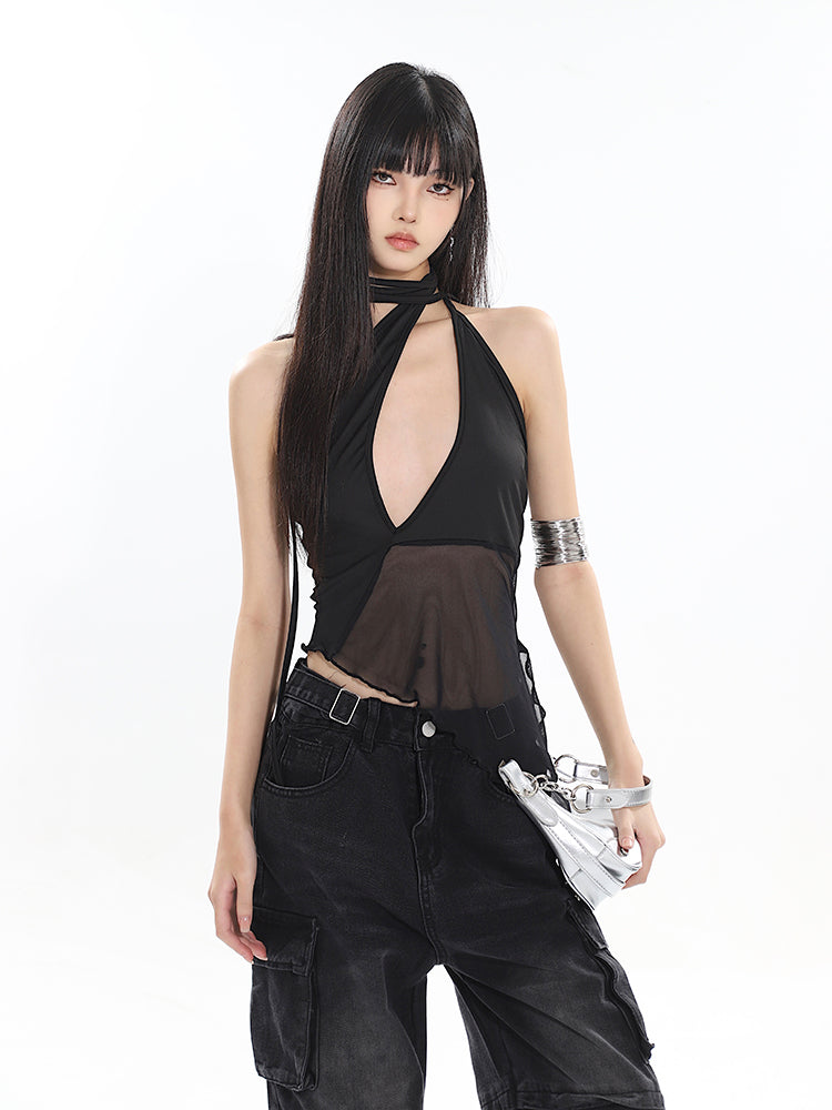 【24s April.】Sexy High Street Off-shoulder Strappy Vest ArtsKoreanMan