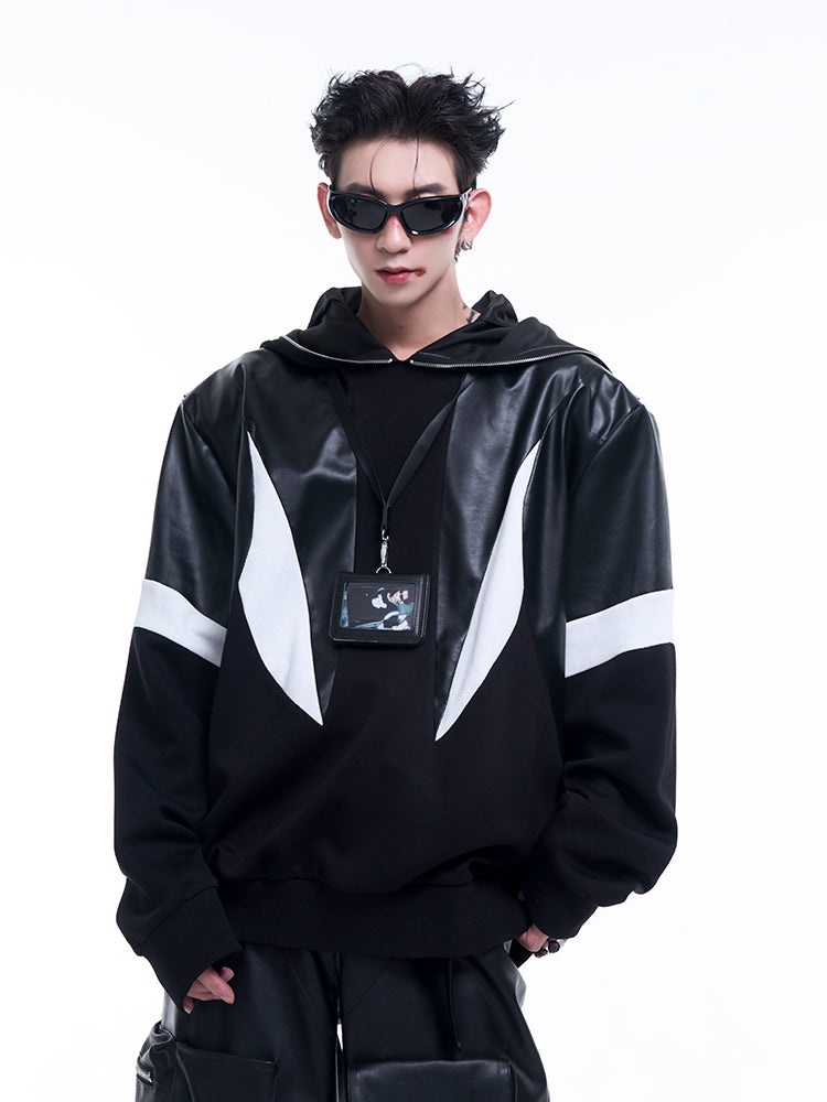 【24s Sep.】PU Leather Hoodie Jacket